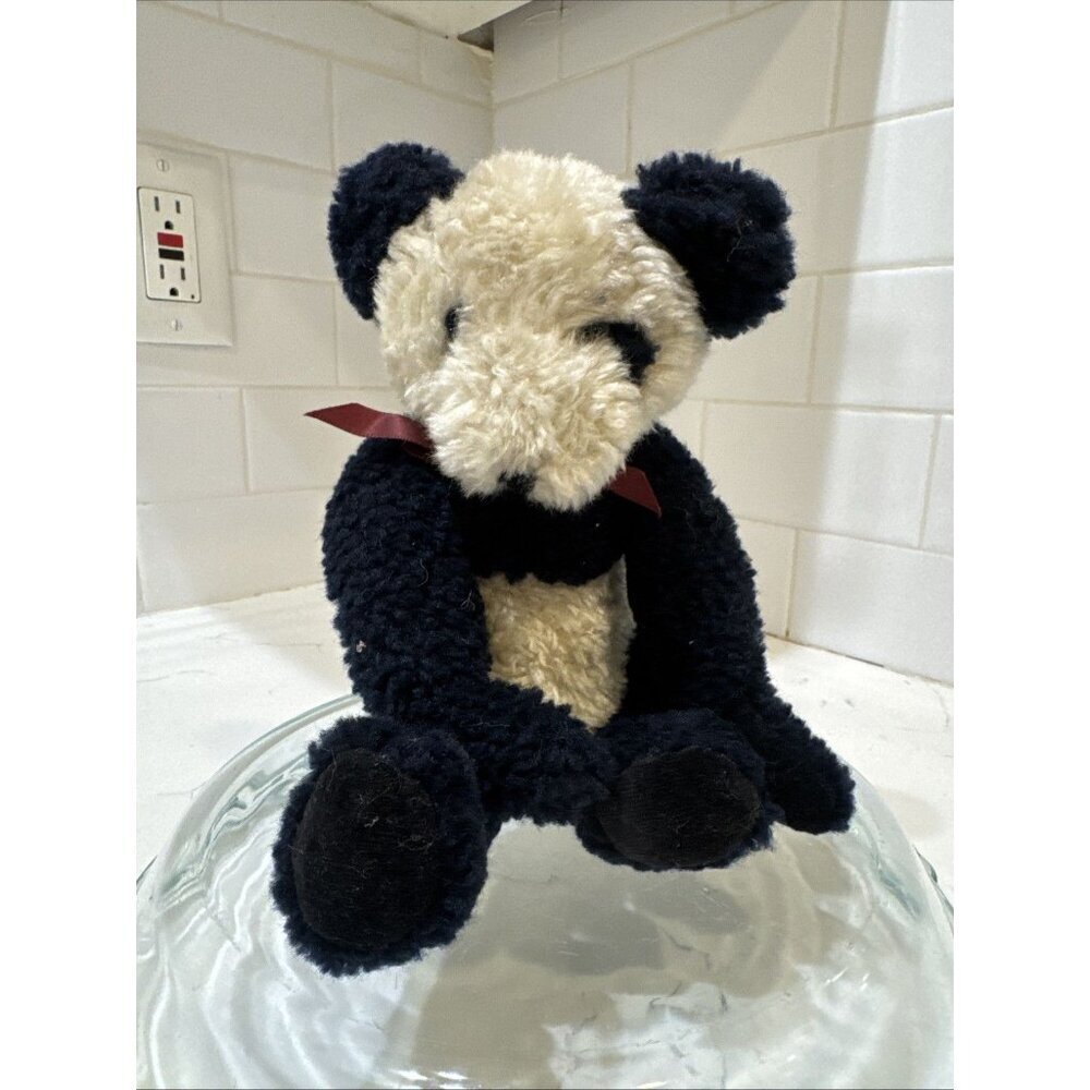 Vintage 1995 Boyds Bears PANDA Ogden B Bean Plush W/ Maroon Ribbon 7.5”